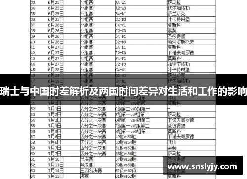 瑞士与中国时差解析及两国时间差异对生活和工作的影响